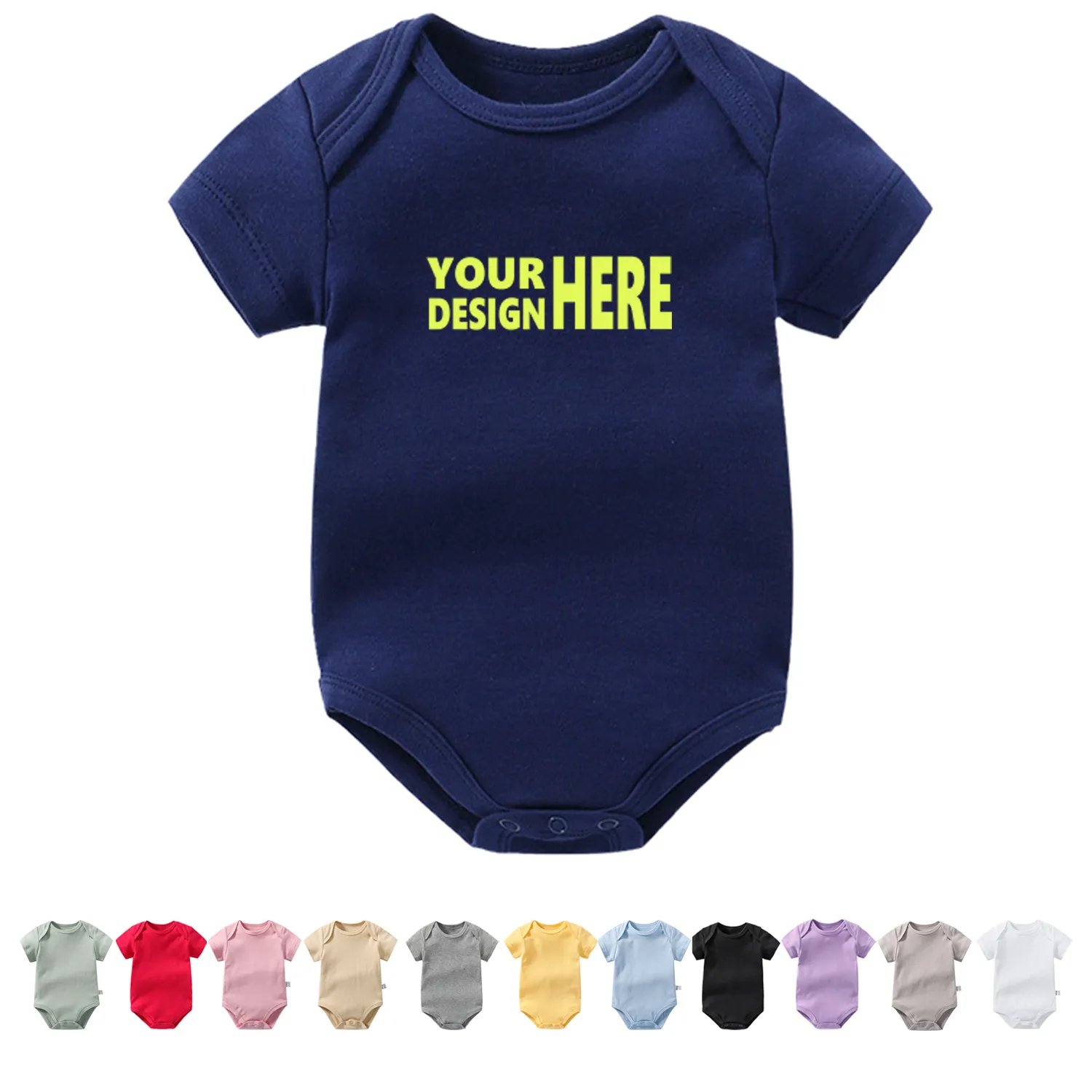 Unisex Cotton Baby Romper - Short Sleeve
