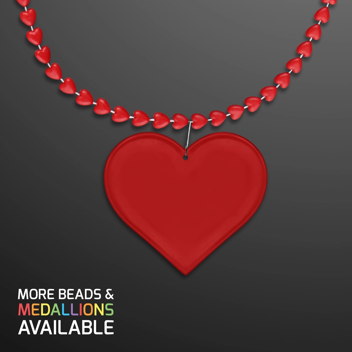 Red Heart Beads Value Necklace with Medallion 2