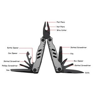Sleek Silver Multi Pliers Tool Kit With Convenient Clip 25