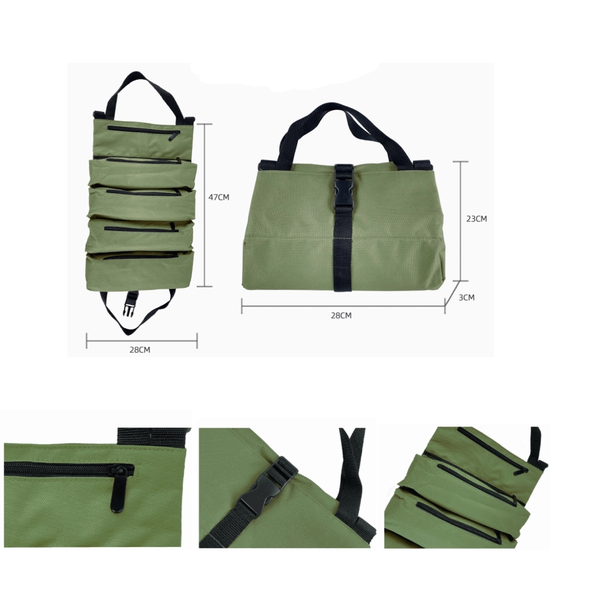 Waterproof Canvas Hardware Tools Storage Bag With Strap 3