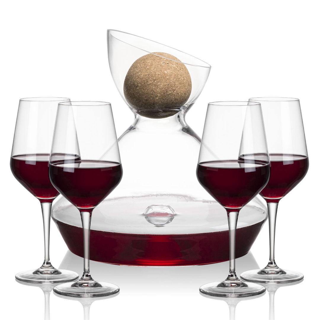 Woodbury Carafe w/Cork Stopper & Germain Wine 8