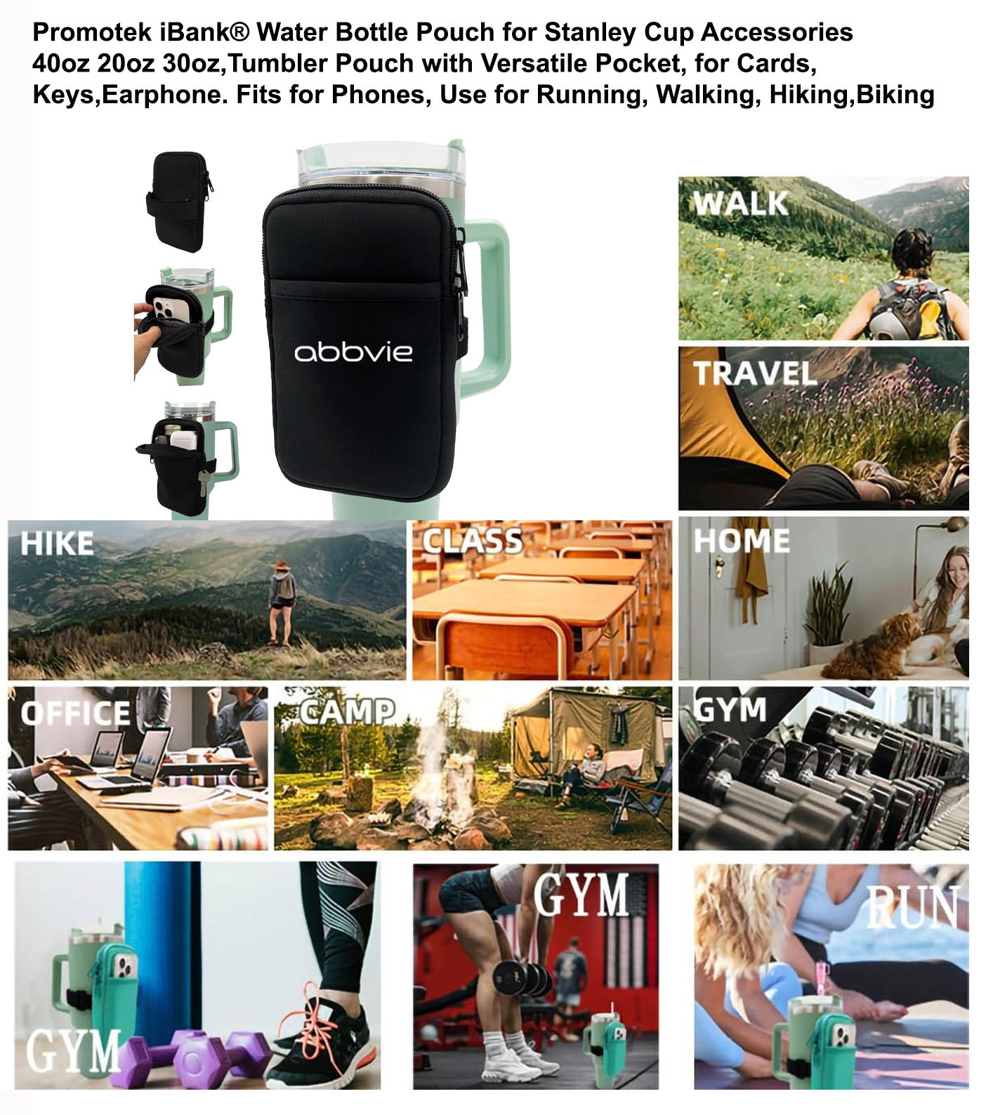 iBank ® Carrier Pouch for Stanley Cup Water Bottle 1