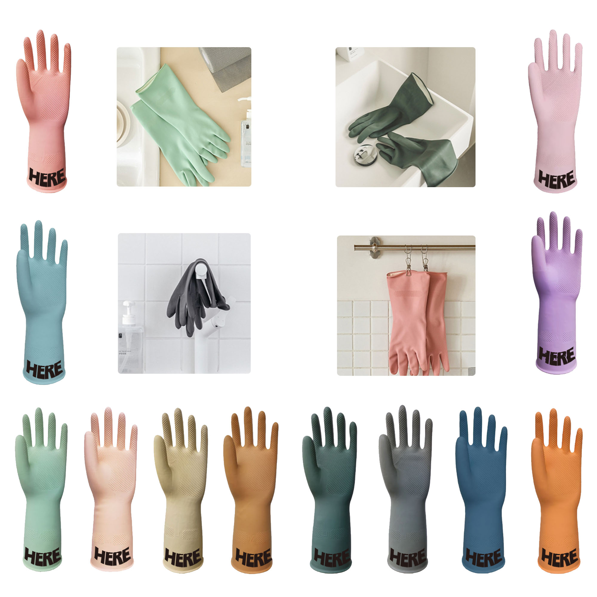 MOQ500 Household Kitchen Latex Gloves 1