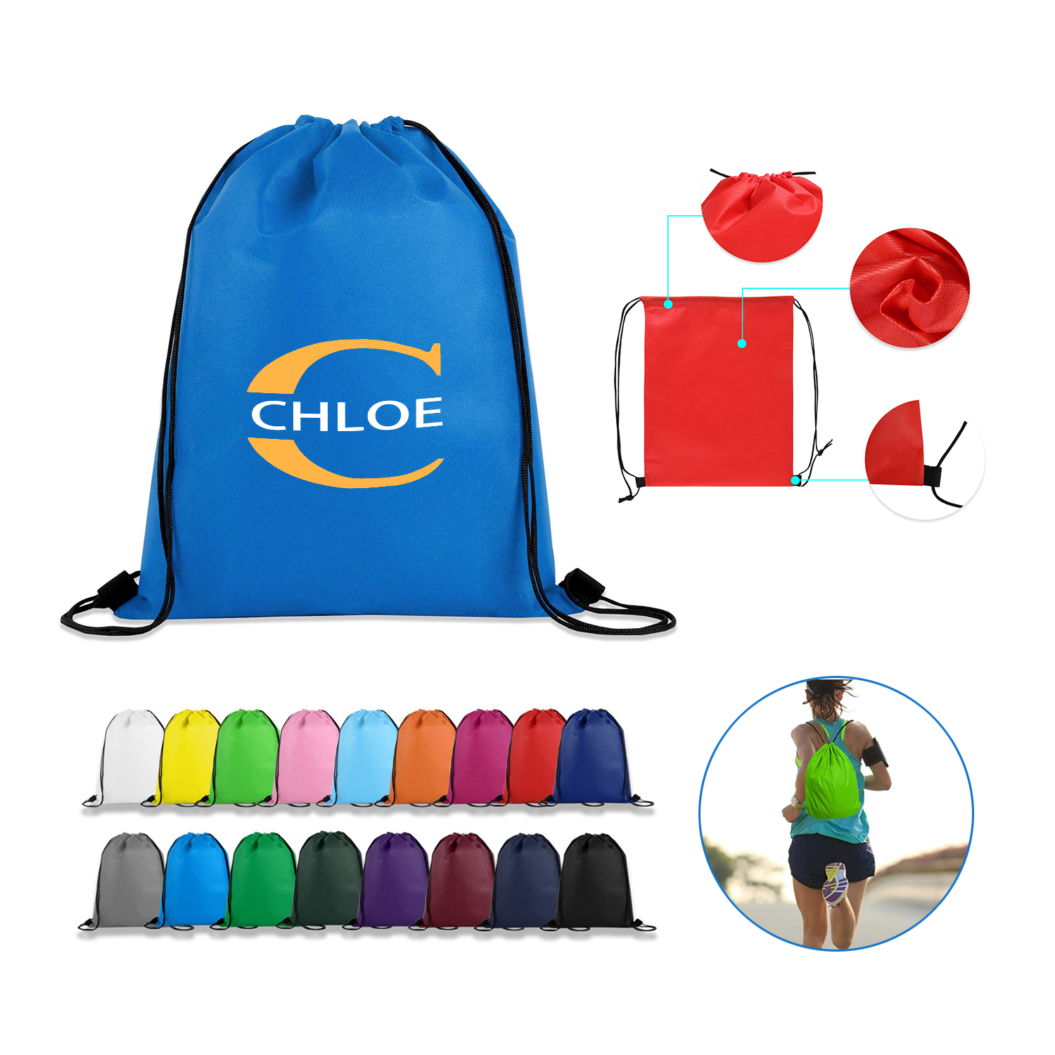 Non-Woven Drawstring Cinch Backpack 1