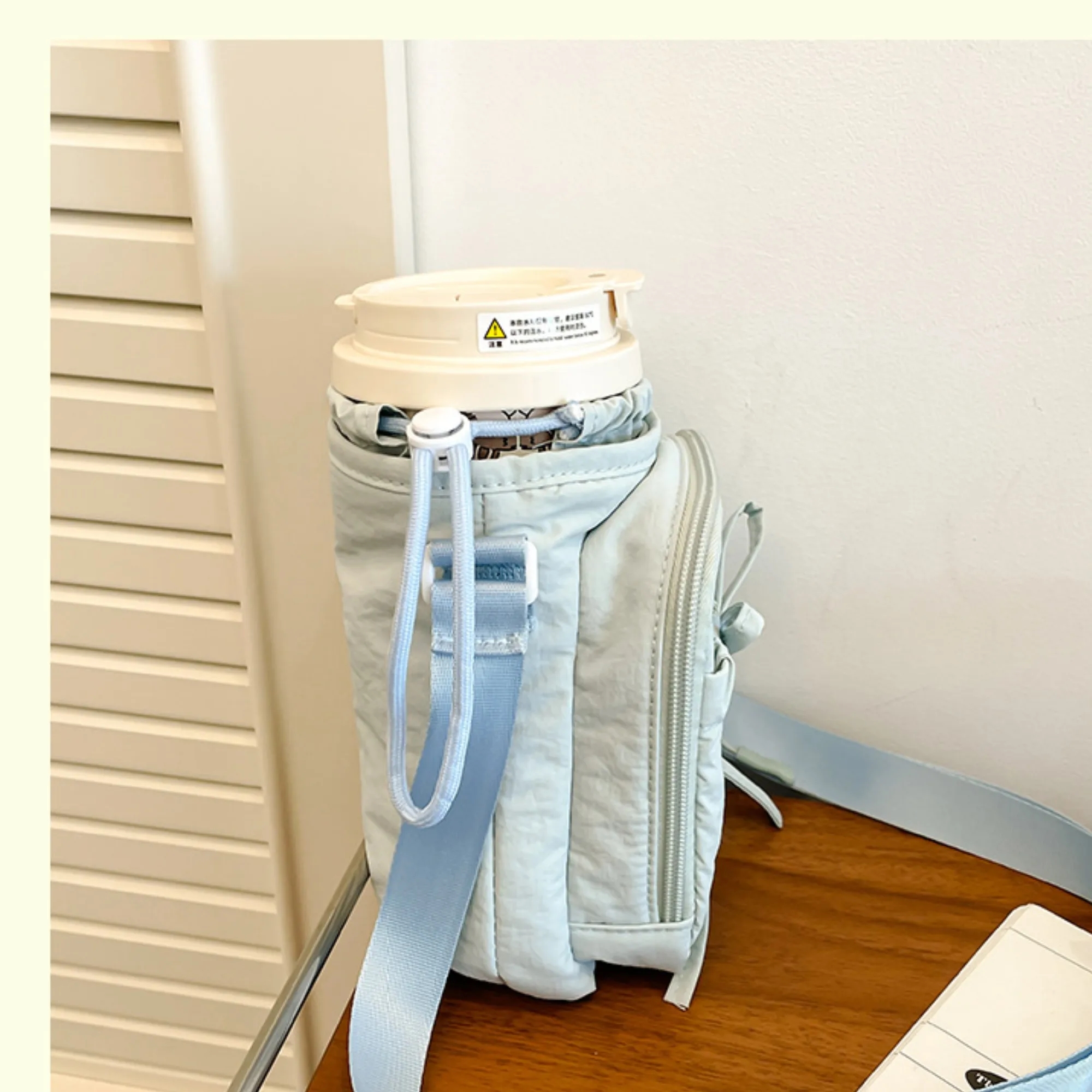 Lightweight Crossbody Bag Bottle Carries With Drawstring 2