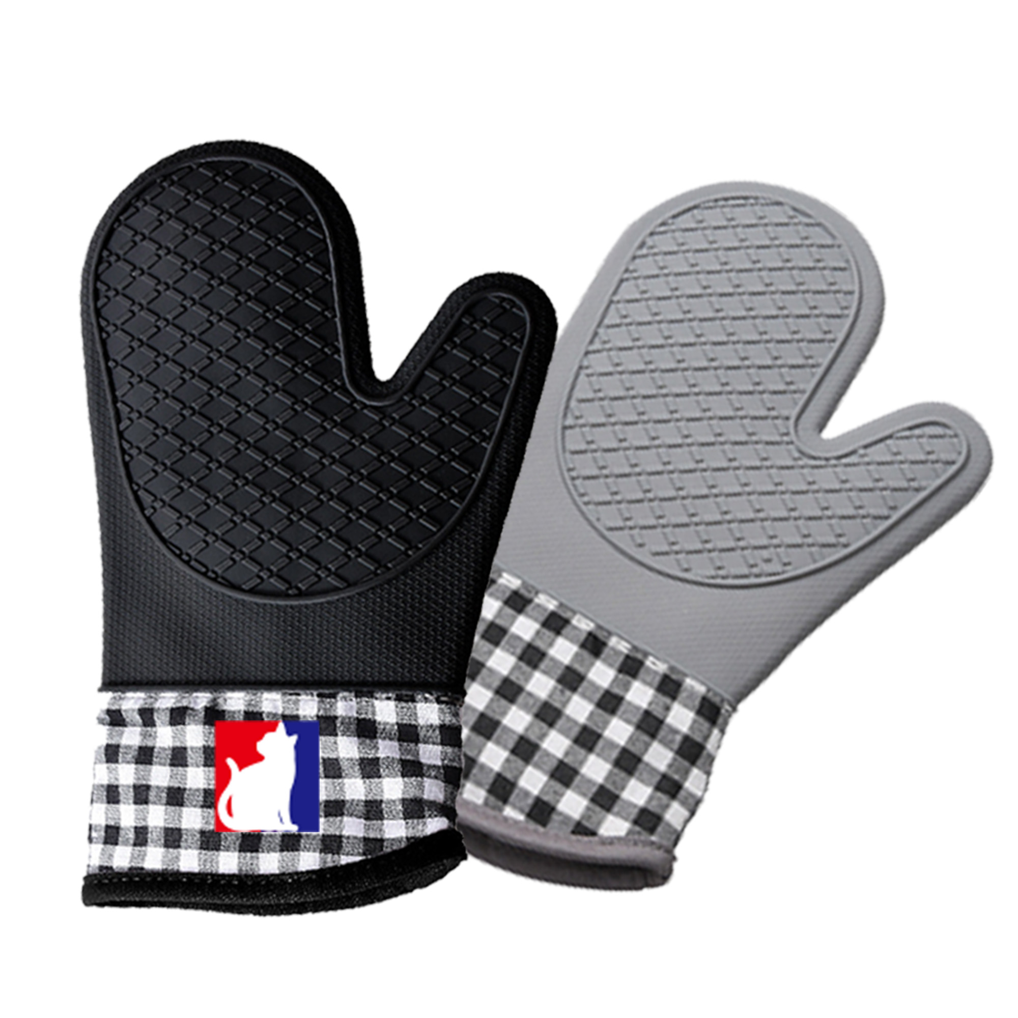 Silicone 600Fahrenhe Oven Mitts Heat Resistant Non-Slip Grip 2