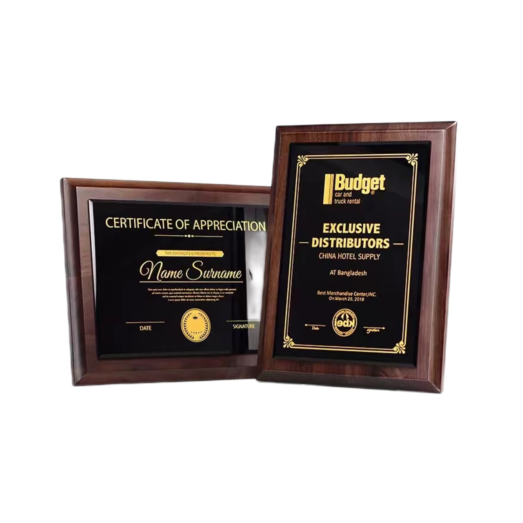 Customize Walnut Certificate Award Plaque (direct import) 3