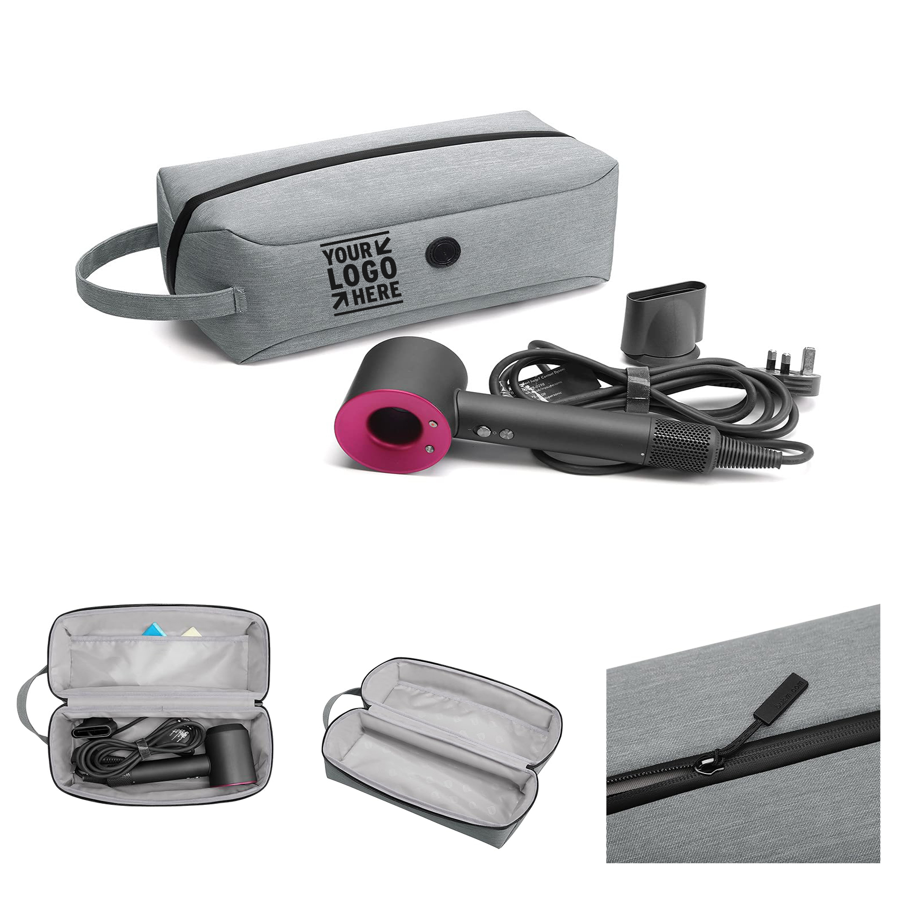 Upgraded Supersonic Hair Dryer Portable Travel Storage Bag Airwrap Styler Attachments Organizer 2