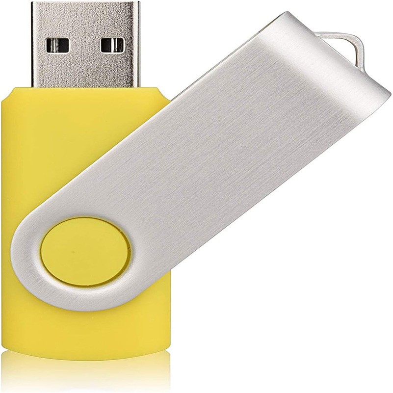 Plastic USB Flash Drive W/ Metal Swivel Cover (1GB) 12