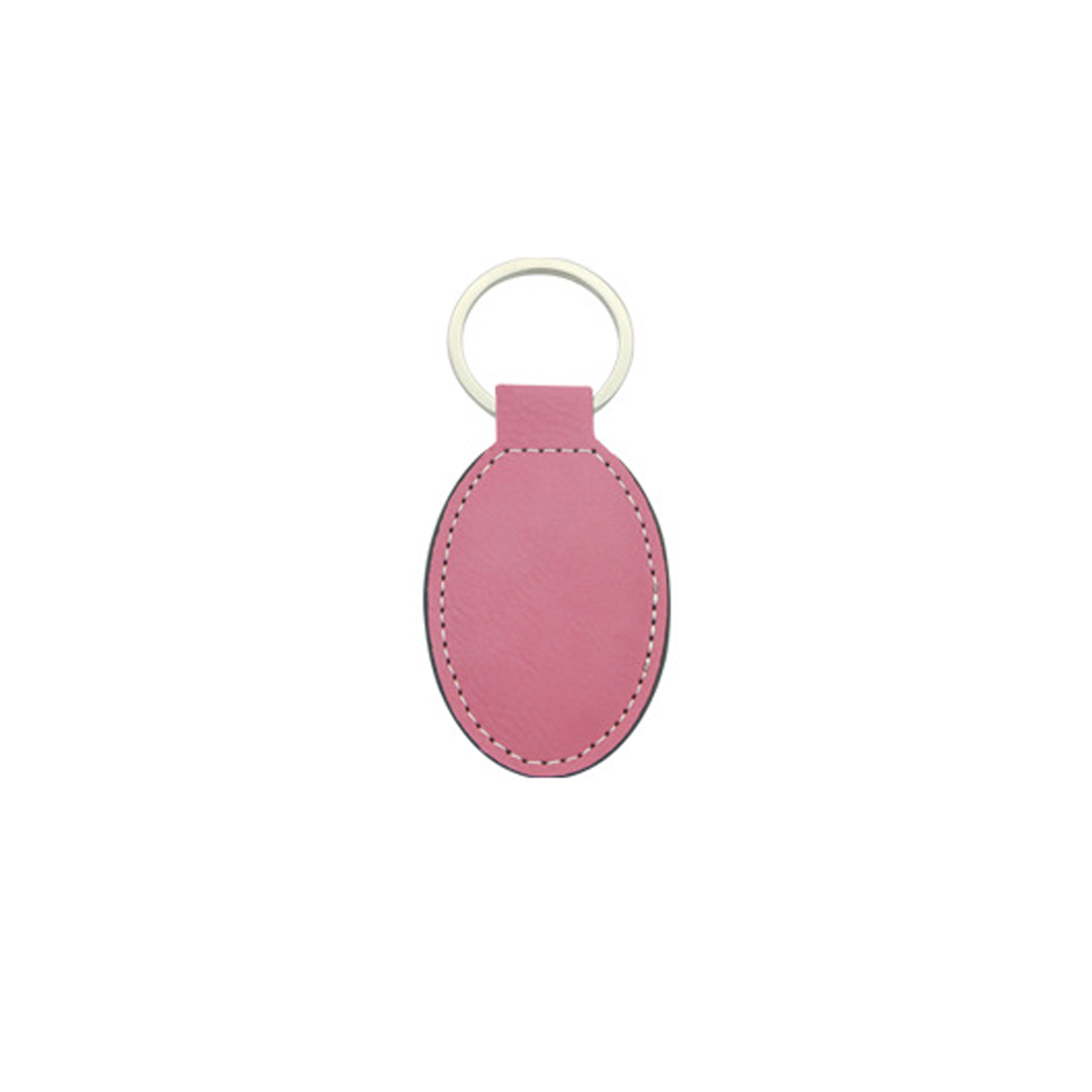 Vegan Leather Oval Shaped Keychain 5