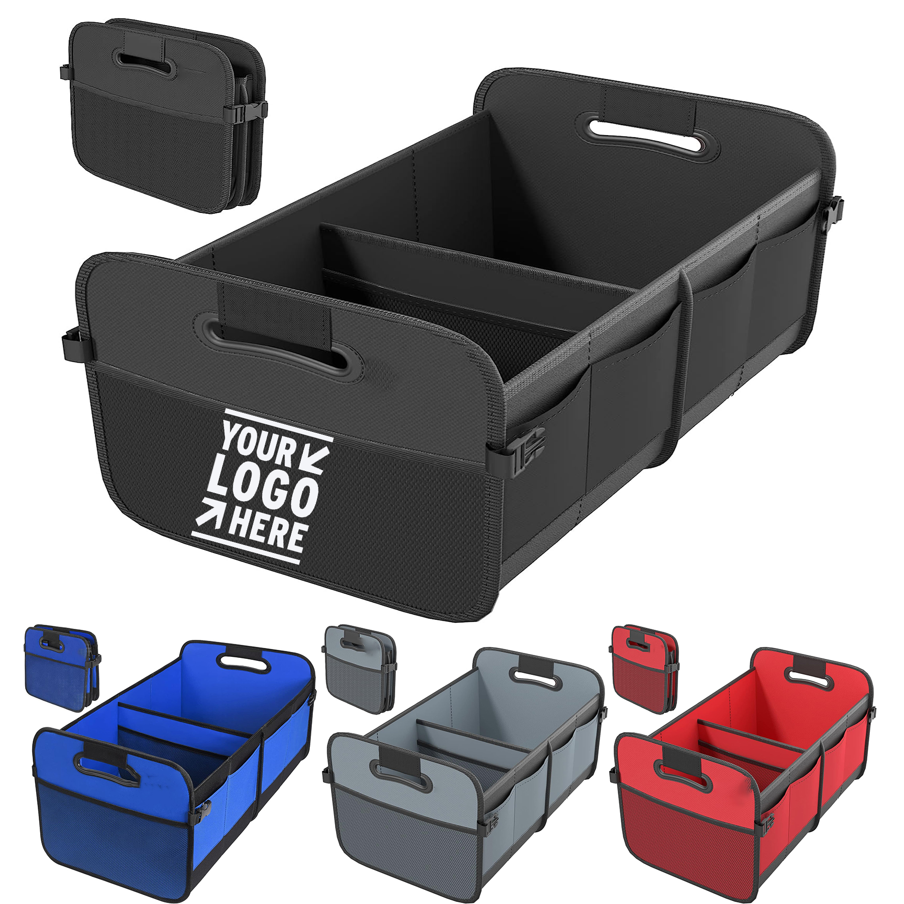 Car Trunk Collapsible Cargo Storage Organizer with 11 Pockets Reinforced Handles 2