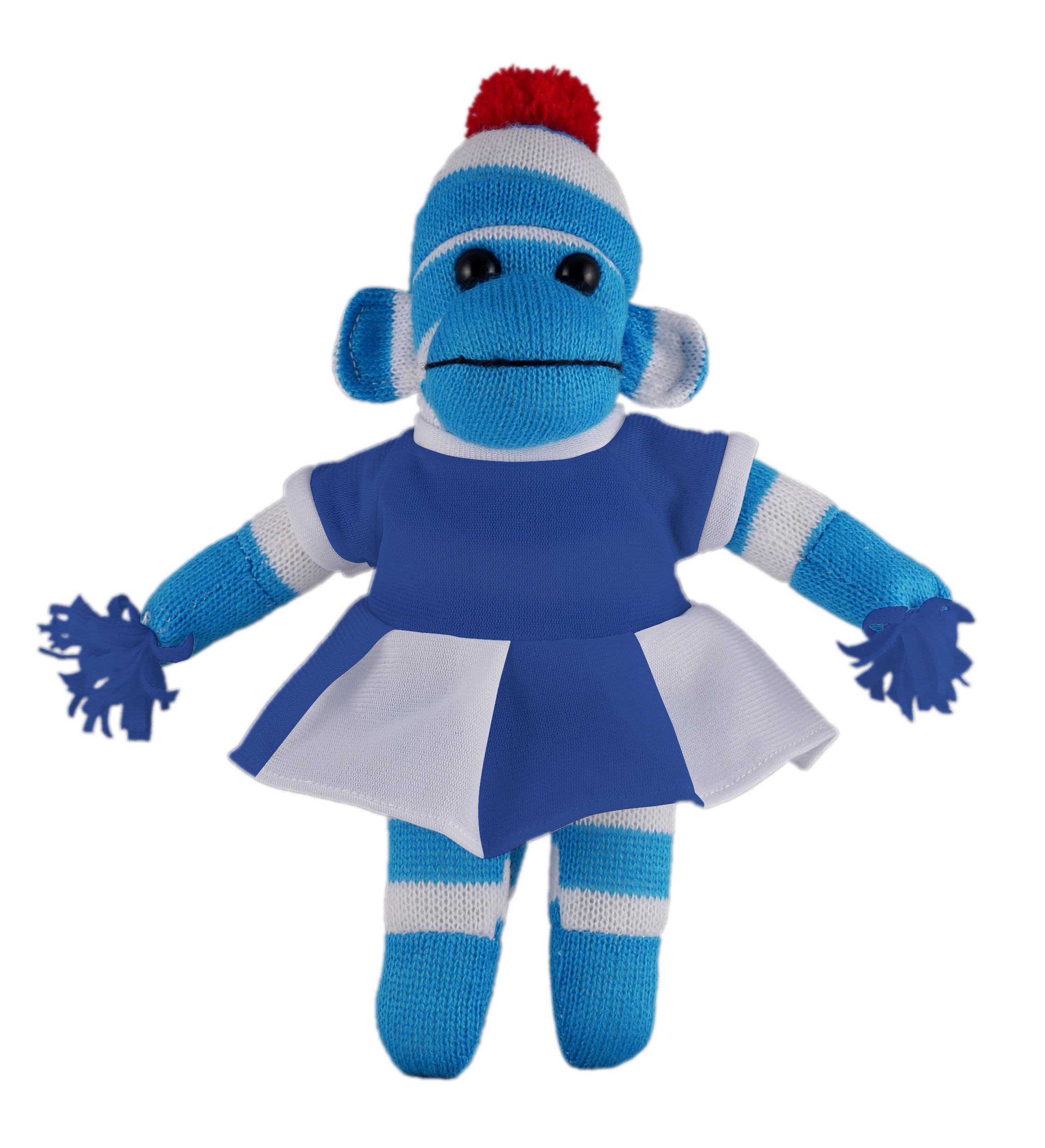 Blue Sock Monkey (Plush) with Cheerleader Outfit 2