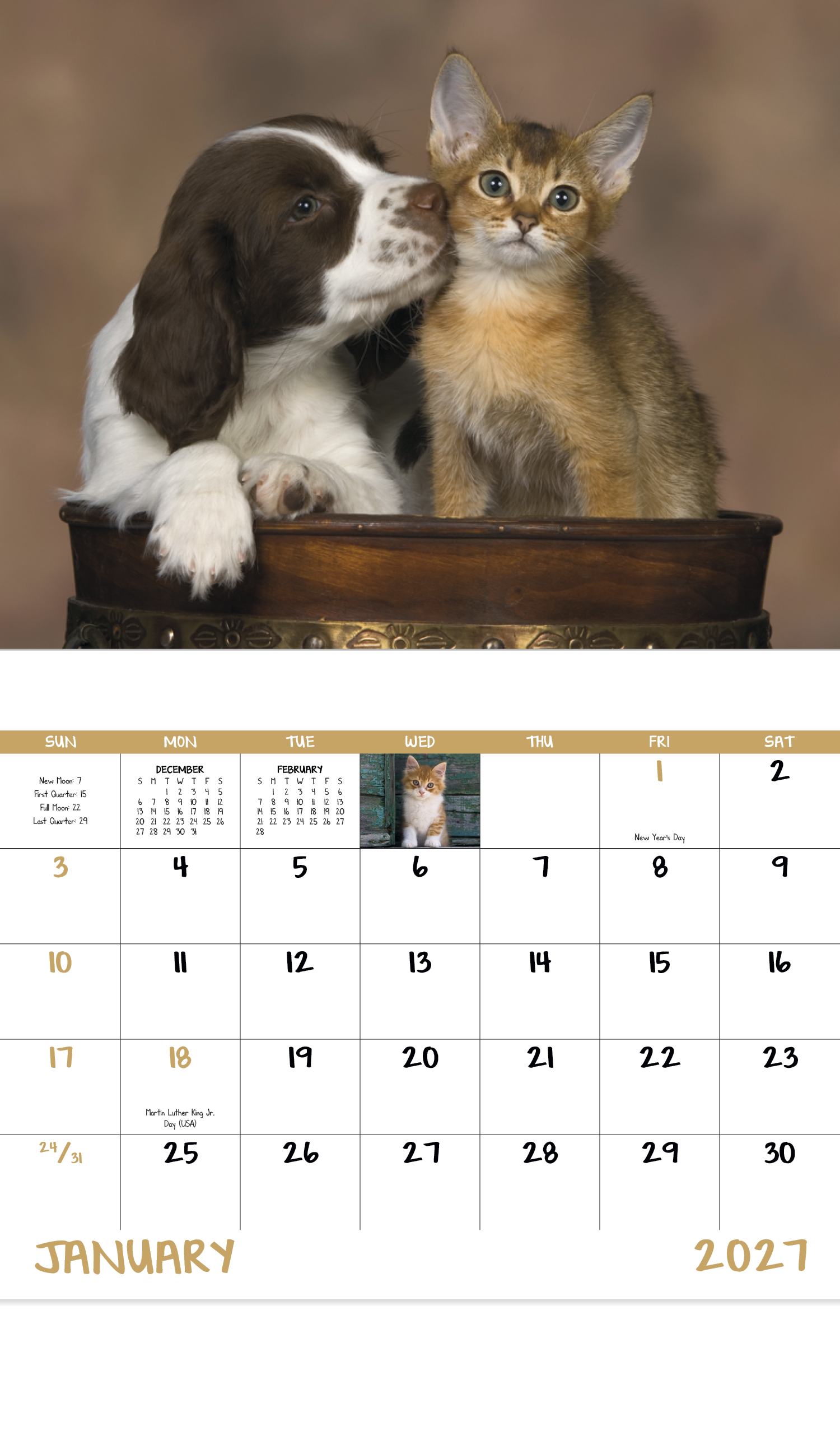 Good Value™ Puppies & Kittens - Stapled Calendar 62