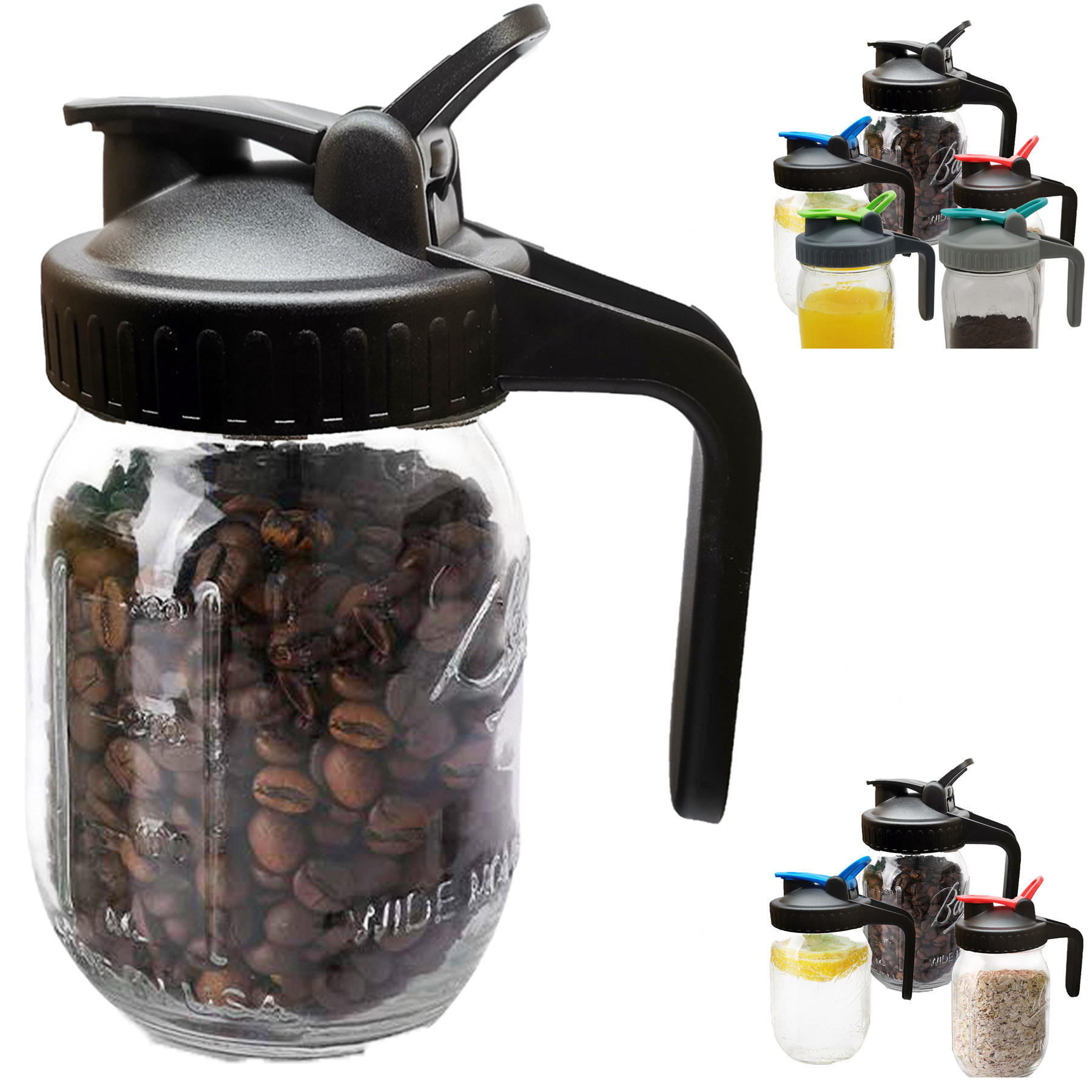 Heavy Duty Glass Mason Jar Pitcher
