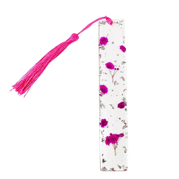 Pressed Flower Resin Bookmark with Tassel 22