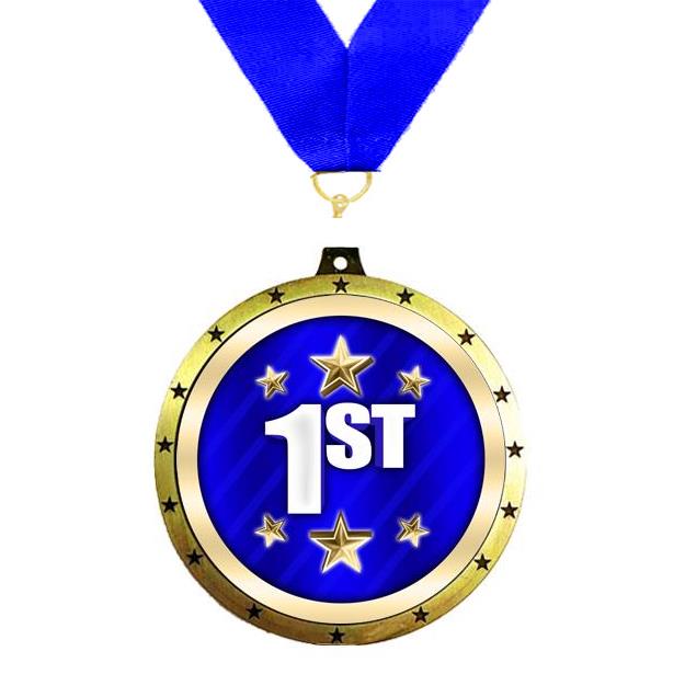 Medallion Holder: 4" Star Bezel Antique Gold w/M 2