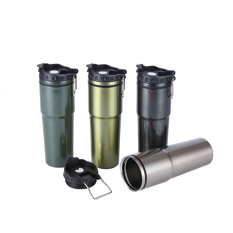 Custom 18 oz Stainless Steel Travel Coffee Mug With Straw 2