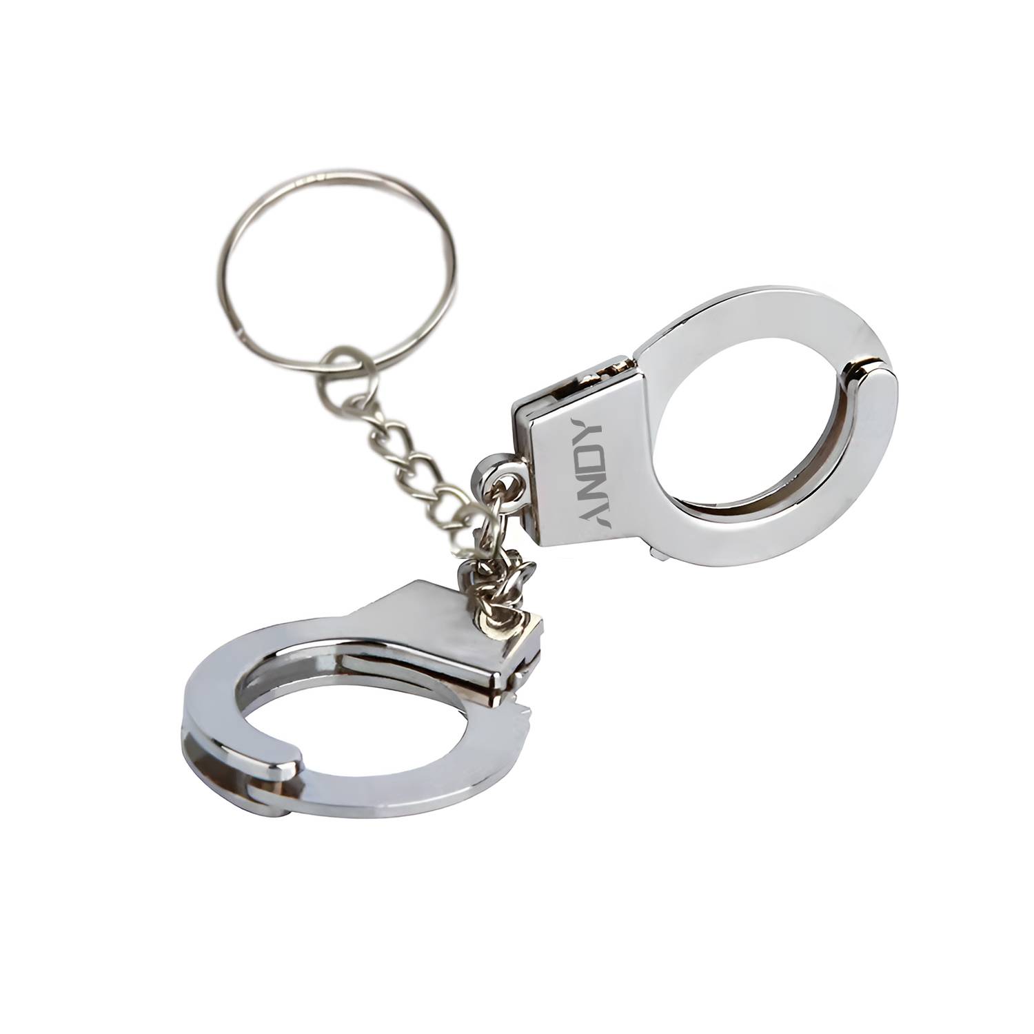 2 Pcs Mini Handcuffs Metal Keychain