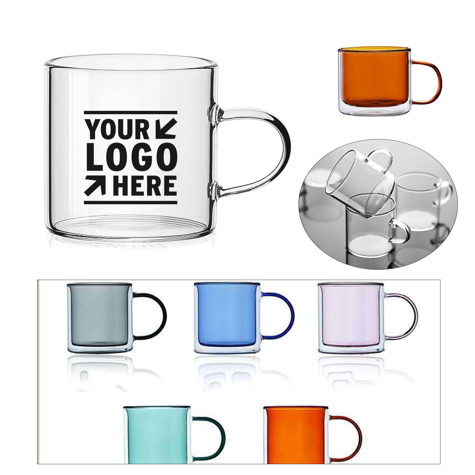 5OZ Glass EspressoTea Cup Demitasse Coffee Mug Perfect Latte Glassware with Handle 2