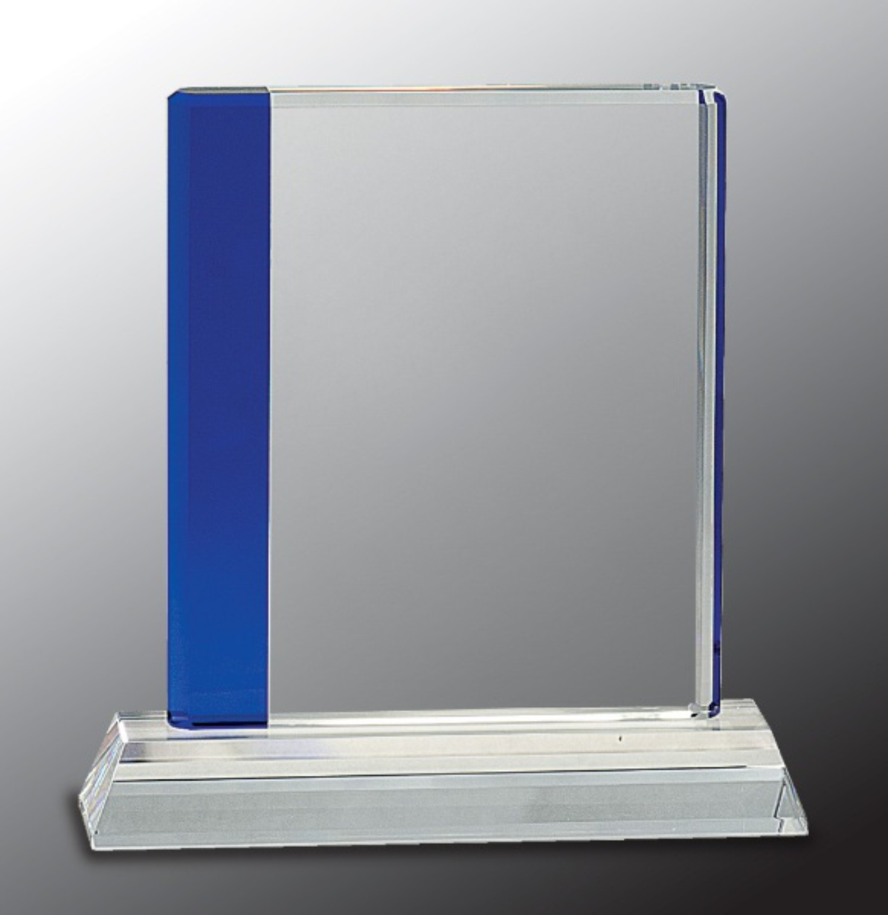 7 1/4" Blue Edge Crystal Award on Clear Base 3