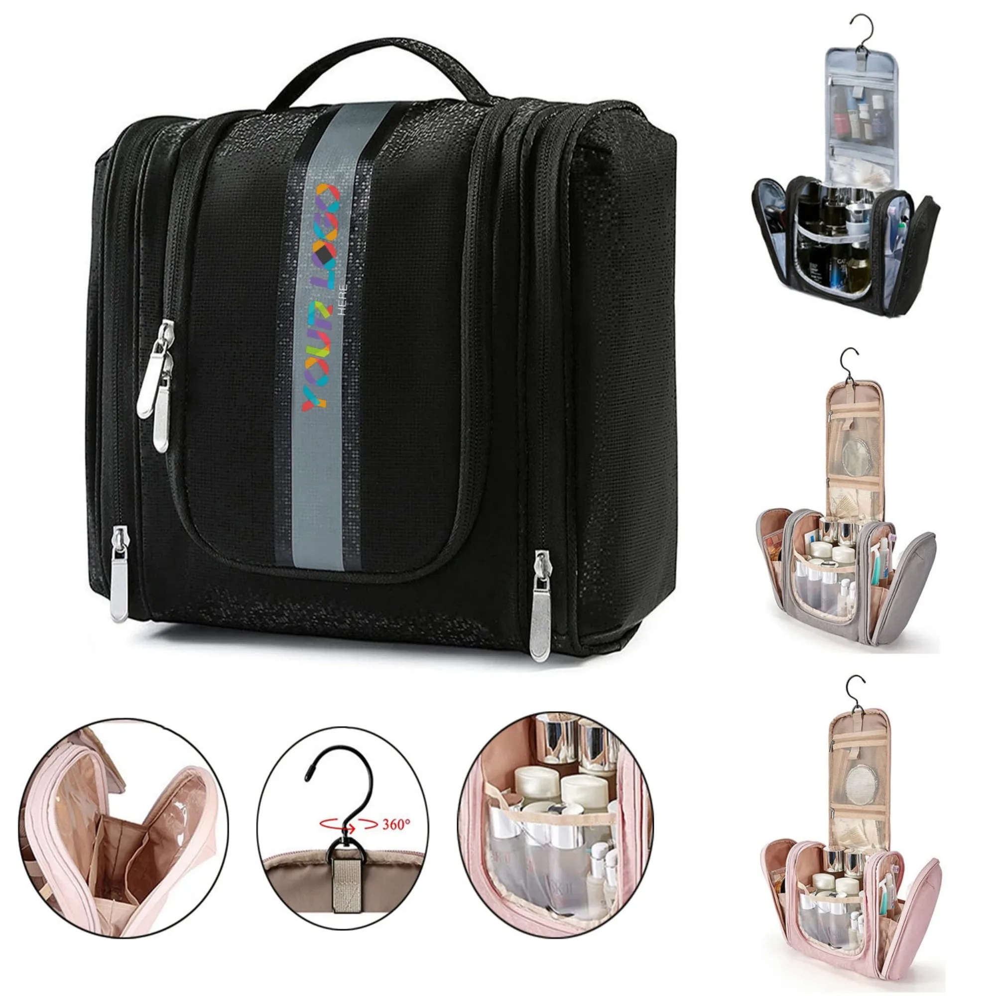 Travel Toiletry Organizer Bag With Hanging Hook 4