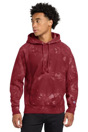 Champion Reverse Weave Scrunch-Dye Tie-Dye Hooded Sweatshirt. TDS101