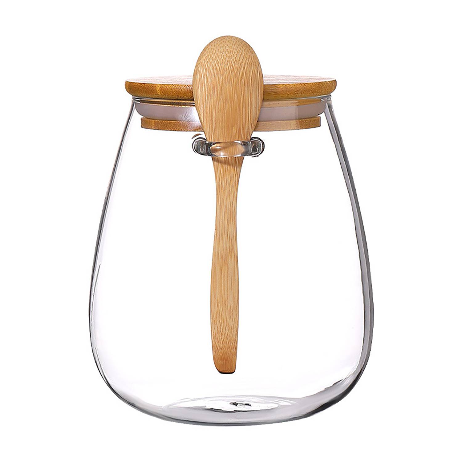 34Oz Glass Jar & Spoon Set W/ Bamboo Lid 5