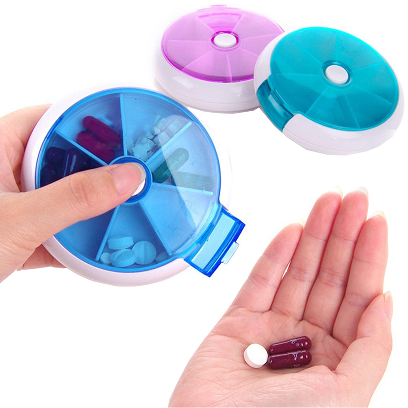 Portable 7 Days Round Twist Pill Box 1