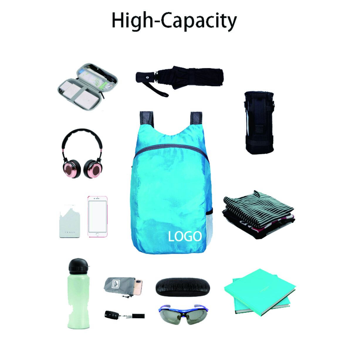 Lightweight Water Resistant Folding Sports Backpack 2