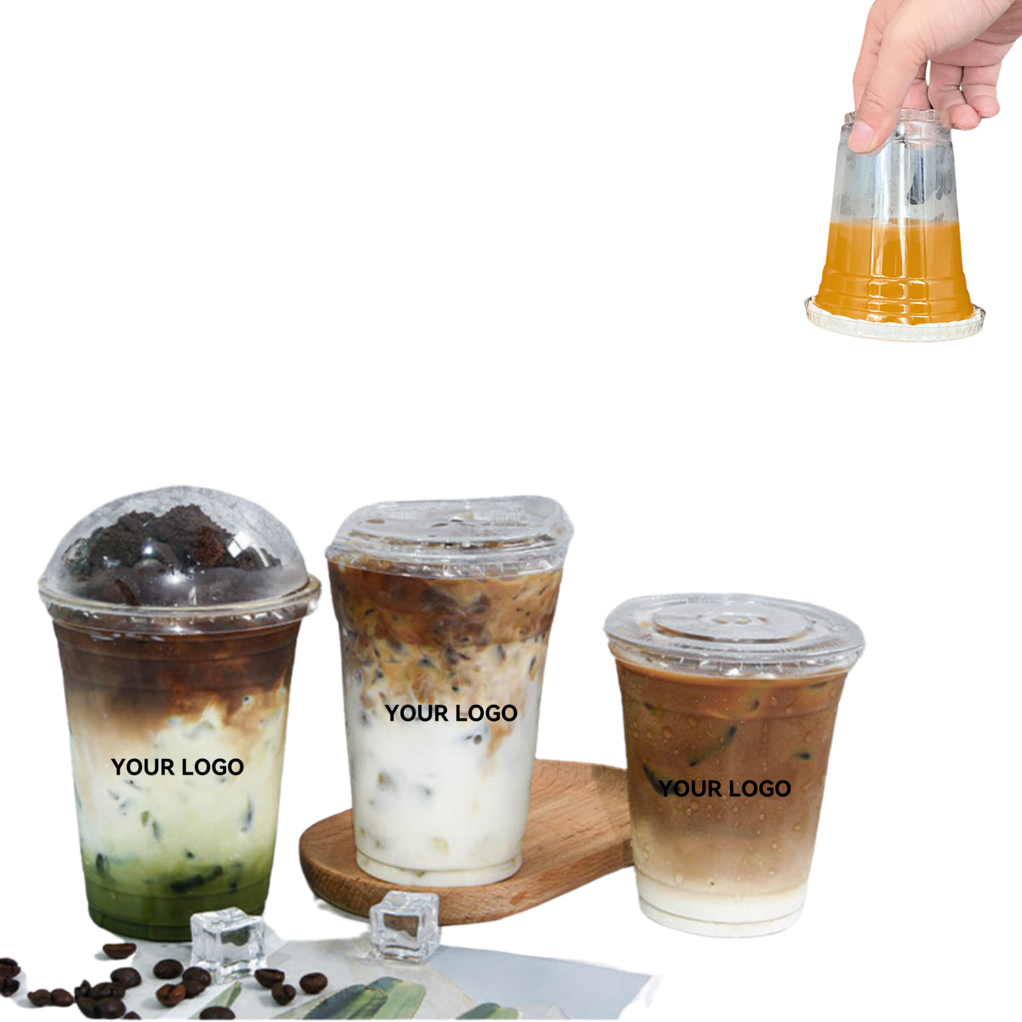 Clear Plastic Disposable Coffee Cups 1