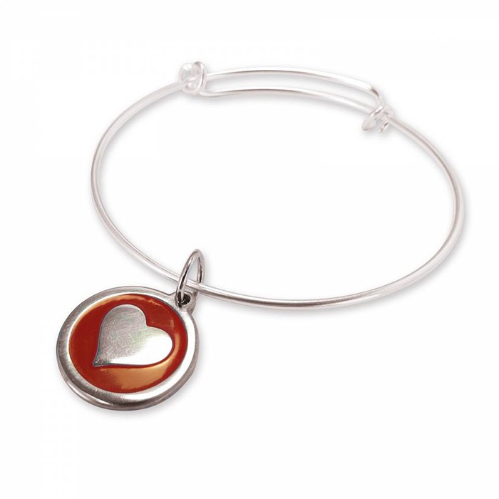 Stock Silver Wire Bracelet w/Custom Charm