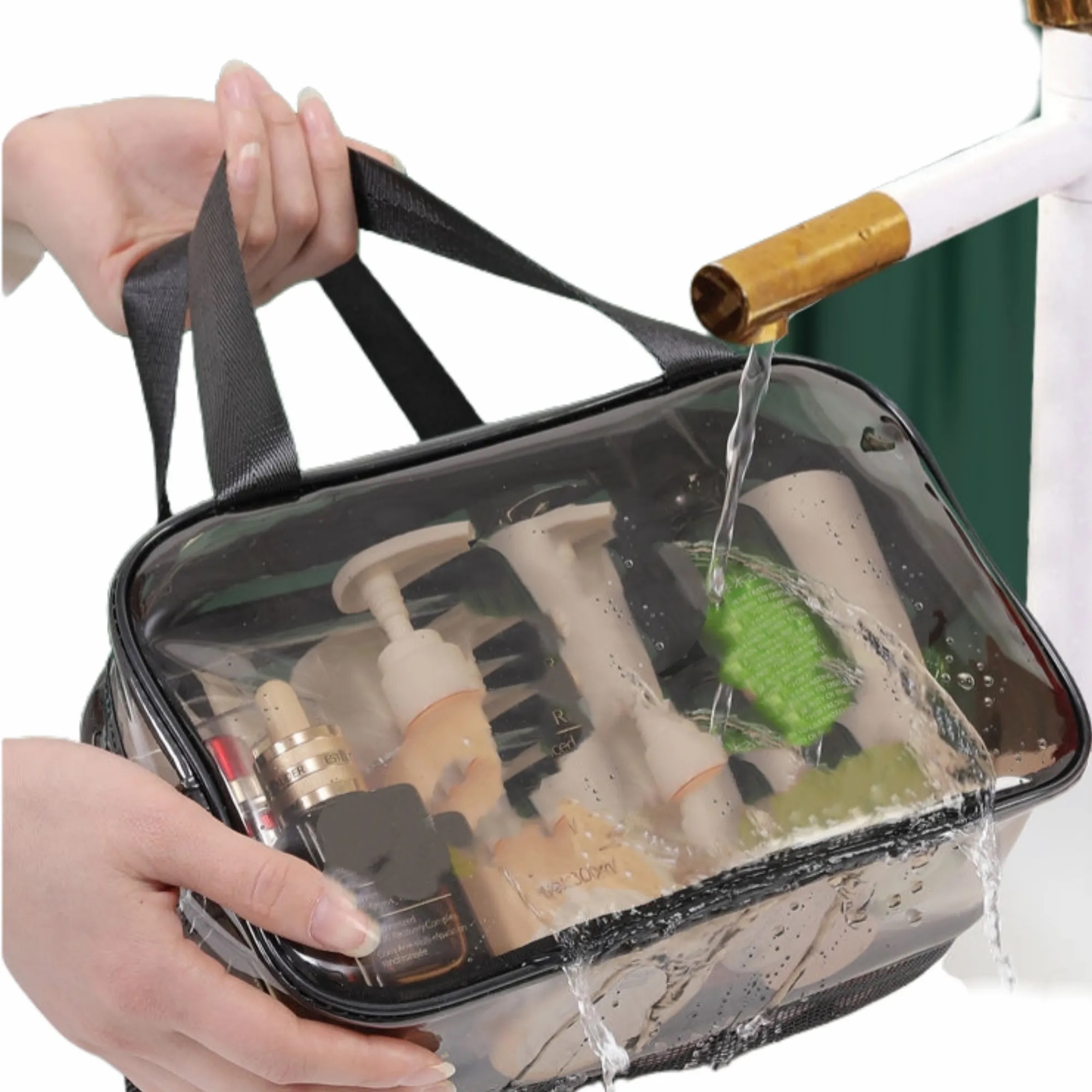 Dry-Wet Dual-Layer Transparent Waterproof Toiletry Bag 5