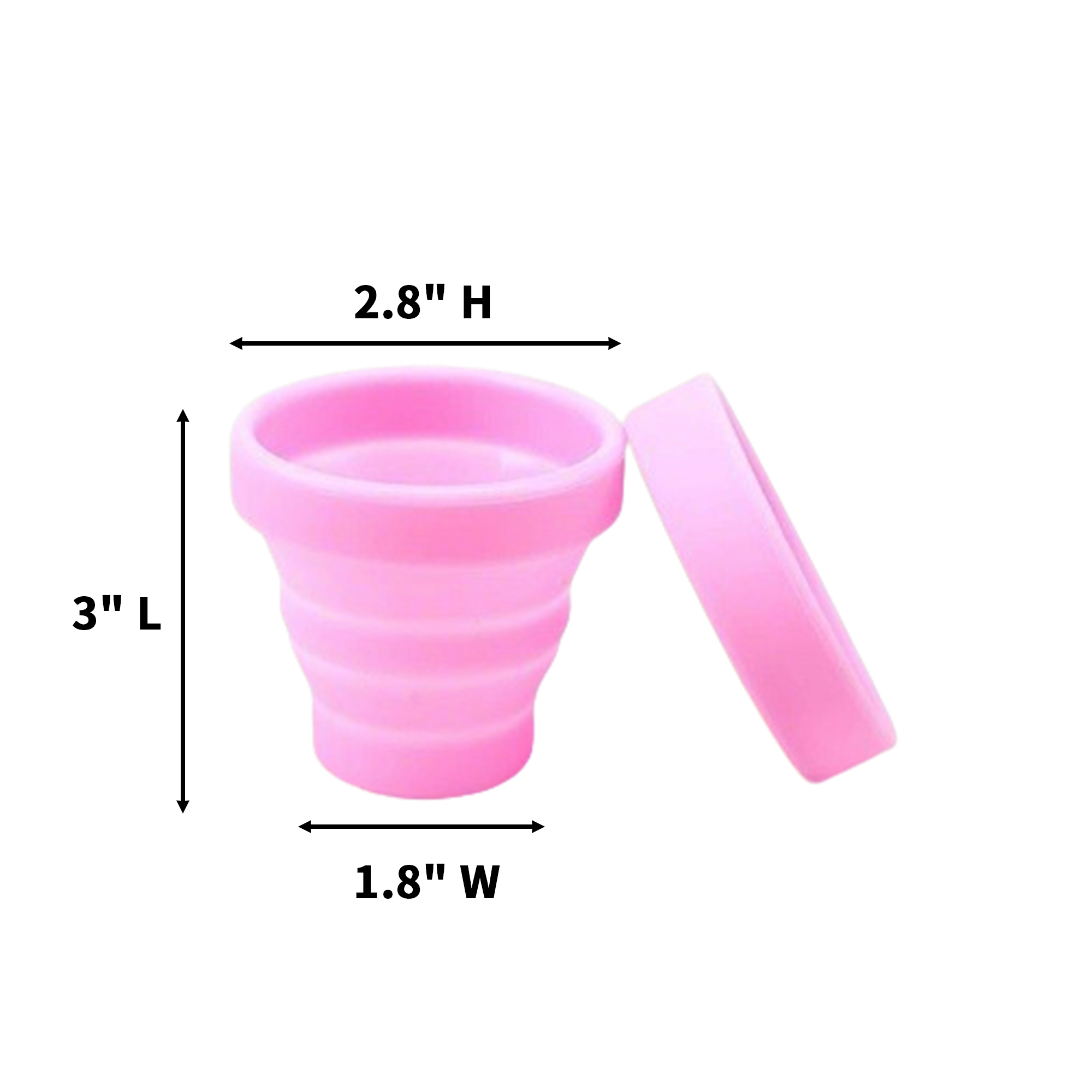 Collapsible Travel Cup With Lid 3 x 1.8 x 2.8" 1