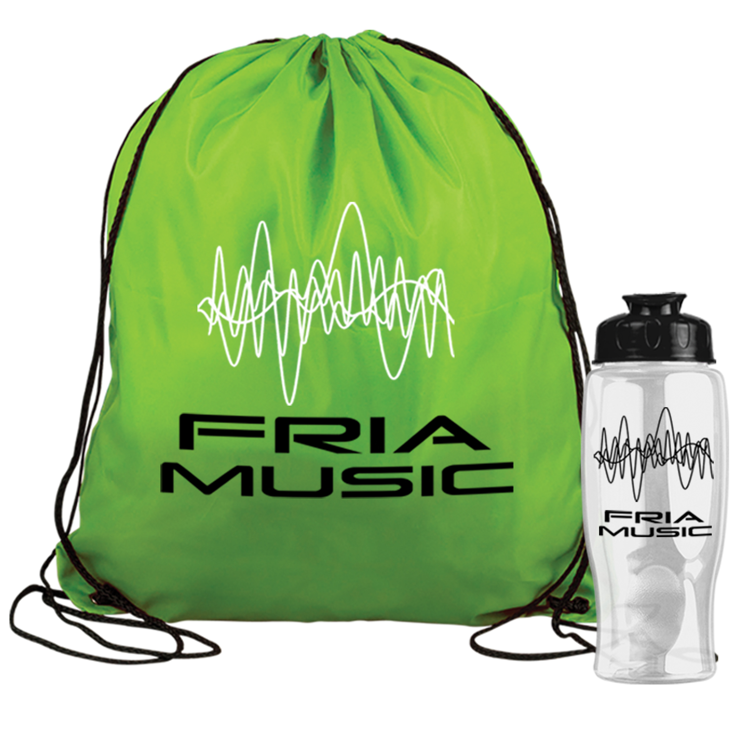 Bottle in a Drawstring Backpack Combo Kit 2