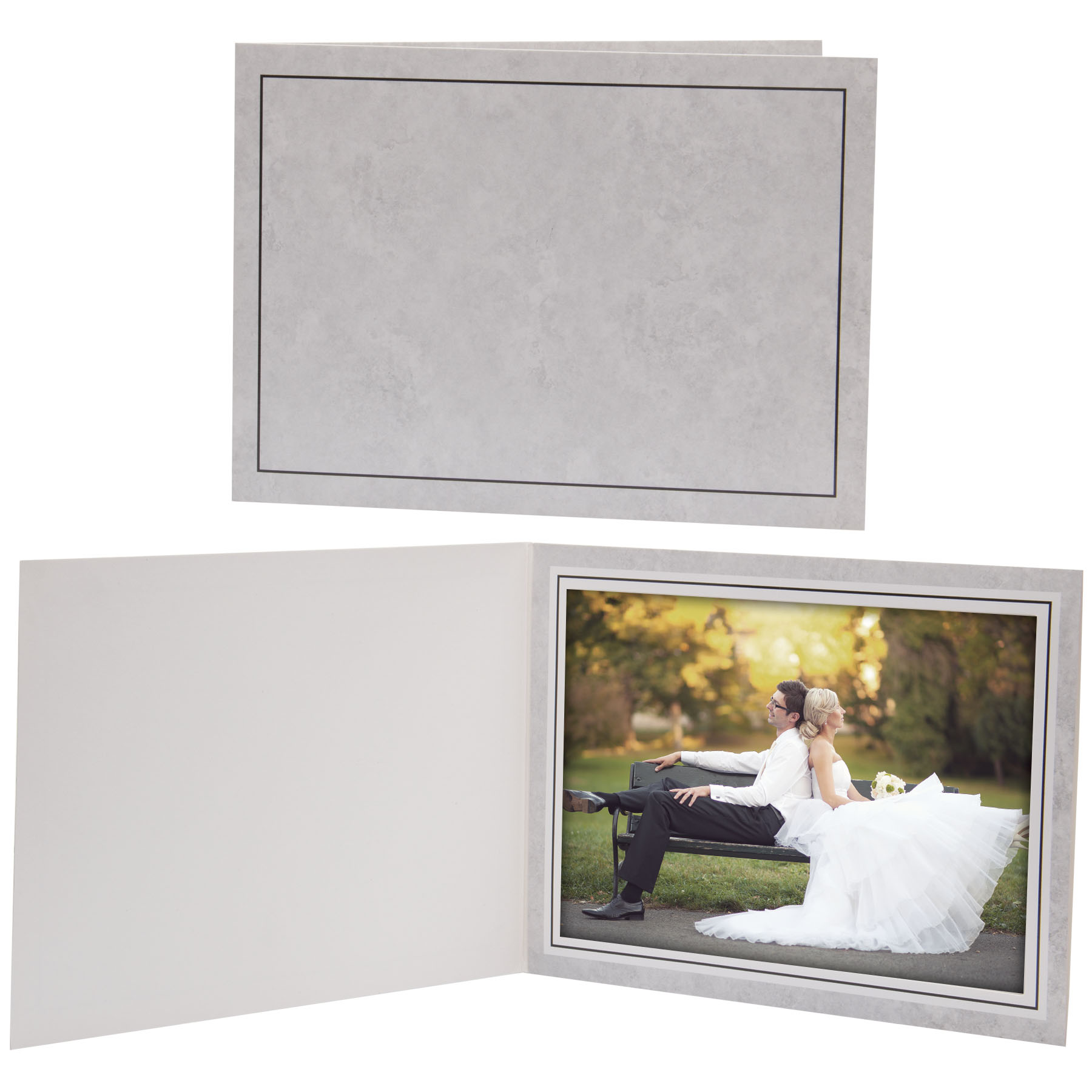 7 x 5 Gray Marble Photo Folder 2