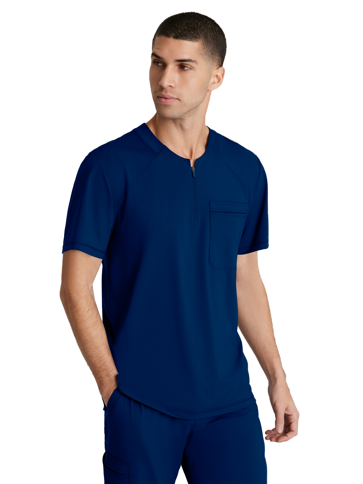 Skechers Slip-Ins - Men's One-Pocket Curved Neck Flex Scrub Top 14