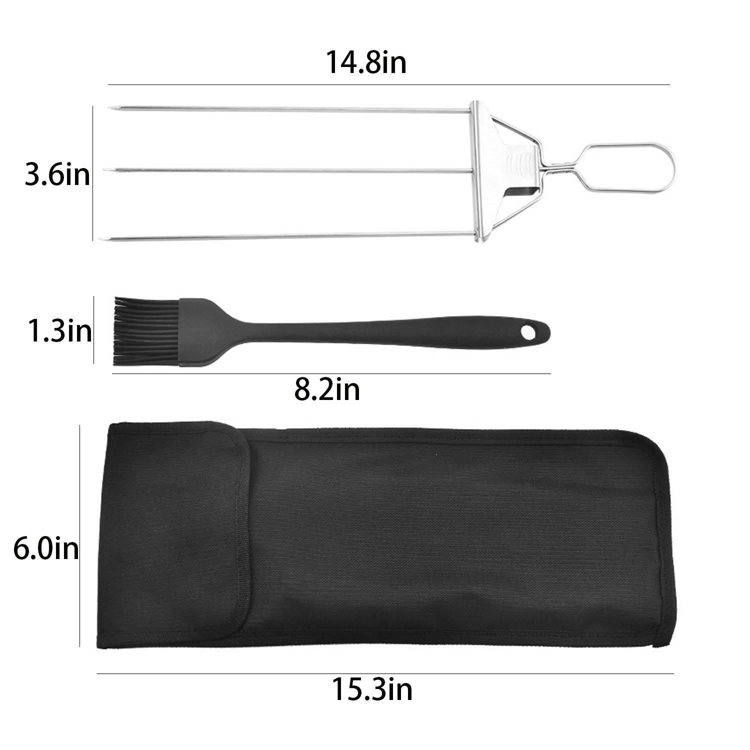 Stainless Steel Semi-Automatic BBQ Fork Set 2