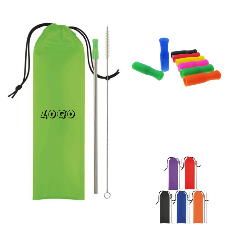 Drinking Straw Kit w/ Silicone Tip & Pouch 2