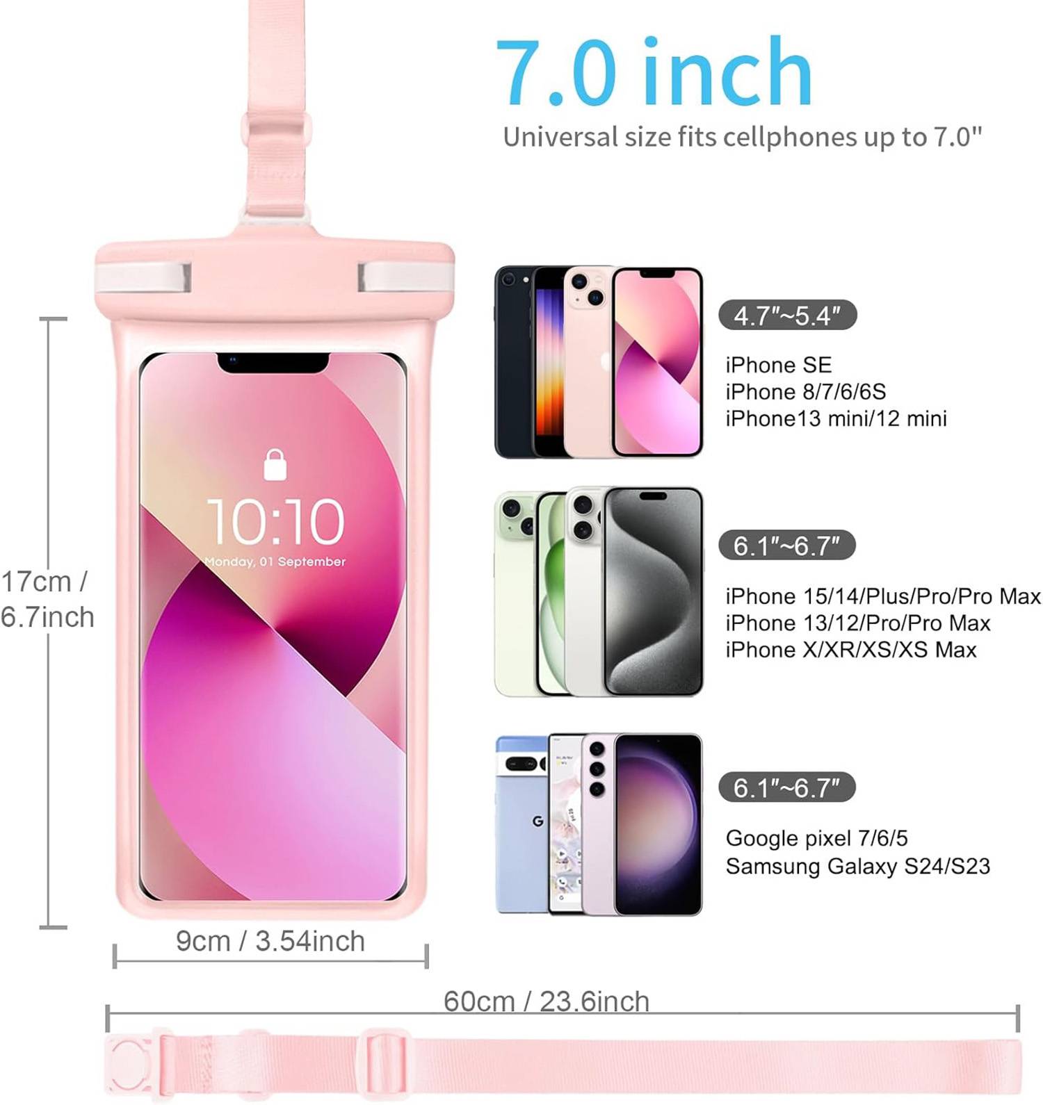 7" TPU Waterproof Phone Pouch Case 1