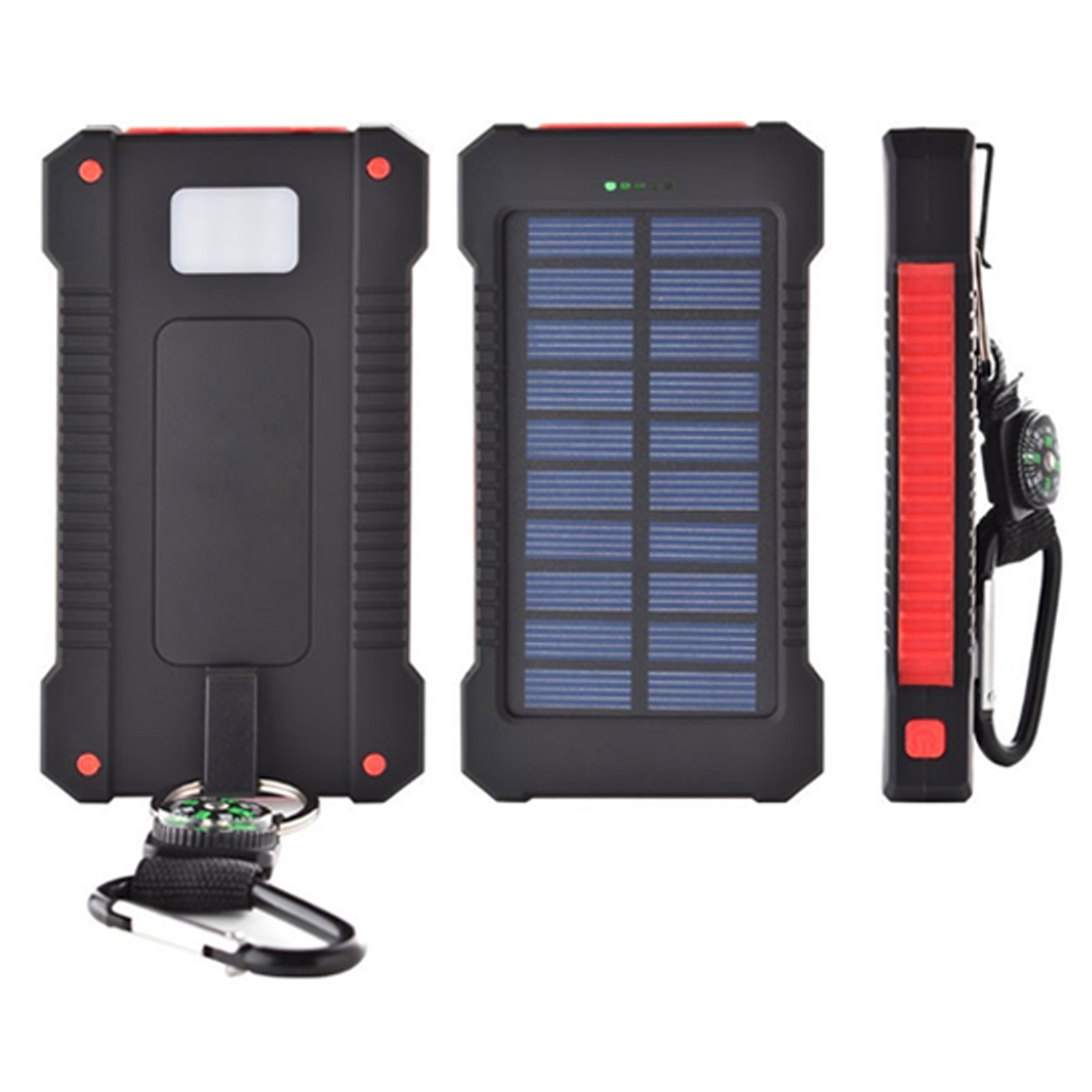 10000Mah Solar Power Bank Flashlight W/ Compass 1