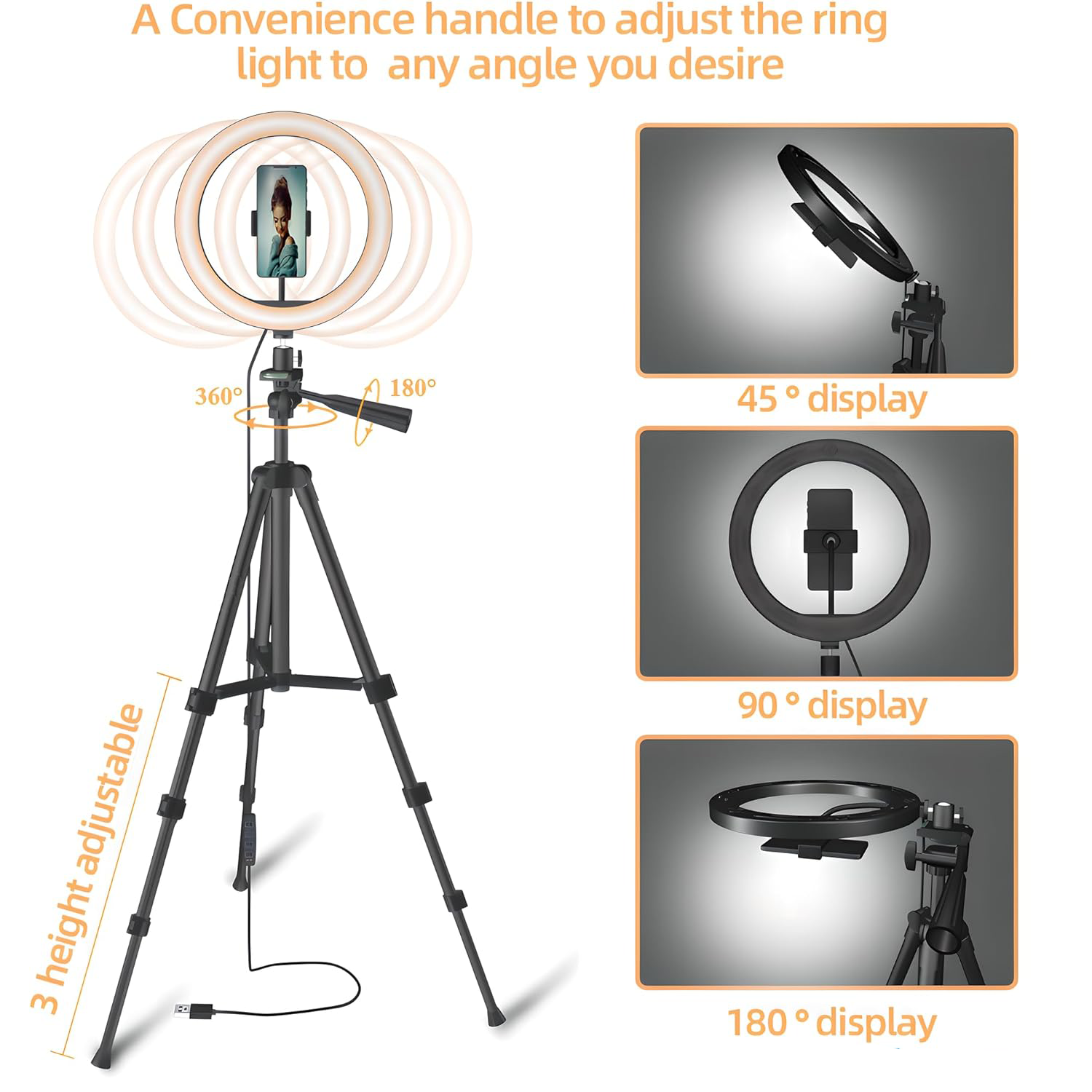 Adjustable Remote Compatible Ring Light with Tripod Stand 3