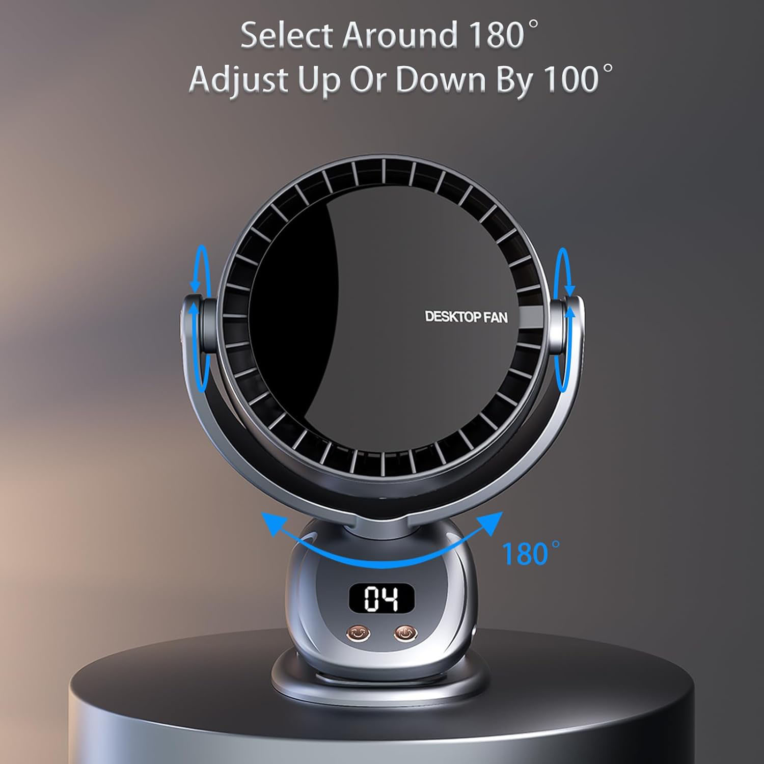 Portable USB Clip On Desk Fan w/ LED Display 7