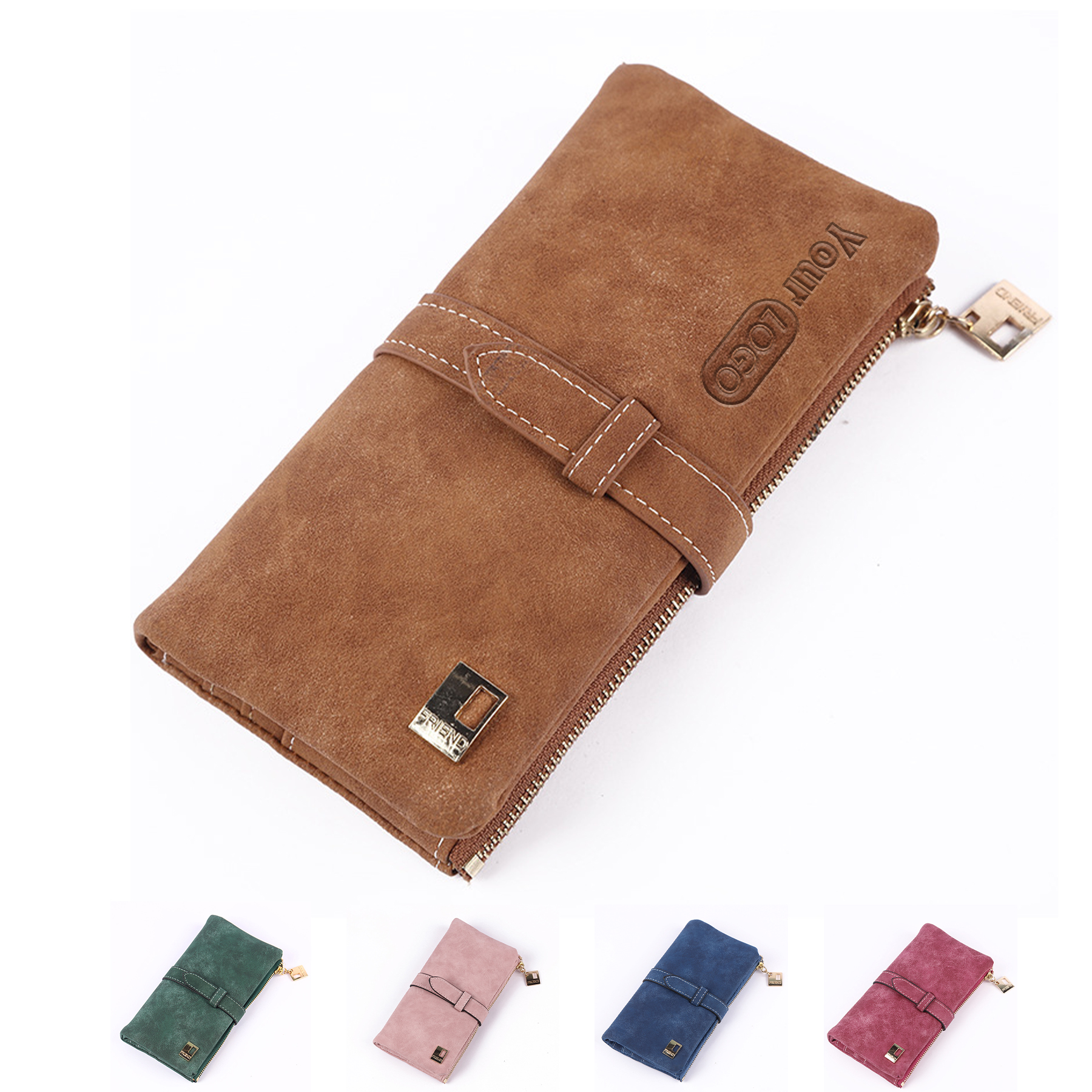 PU Buckle two-fold clutch wallet 4