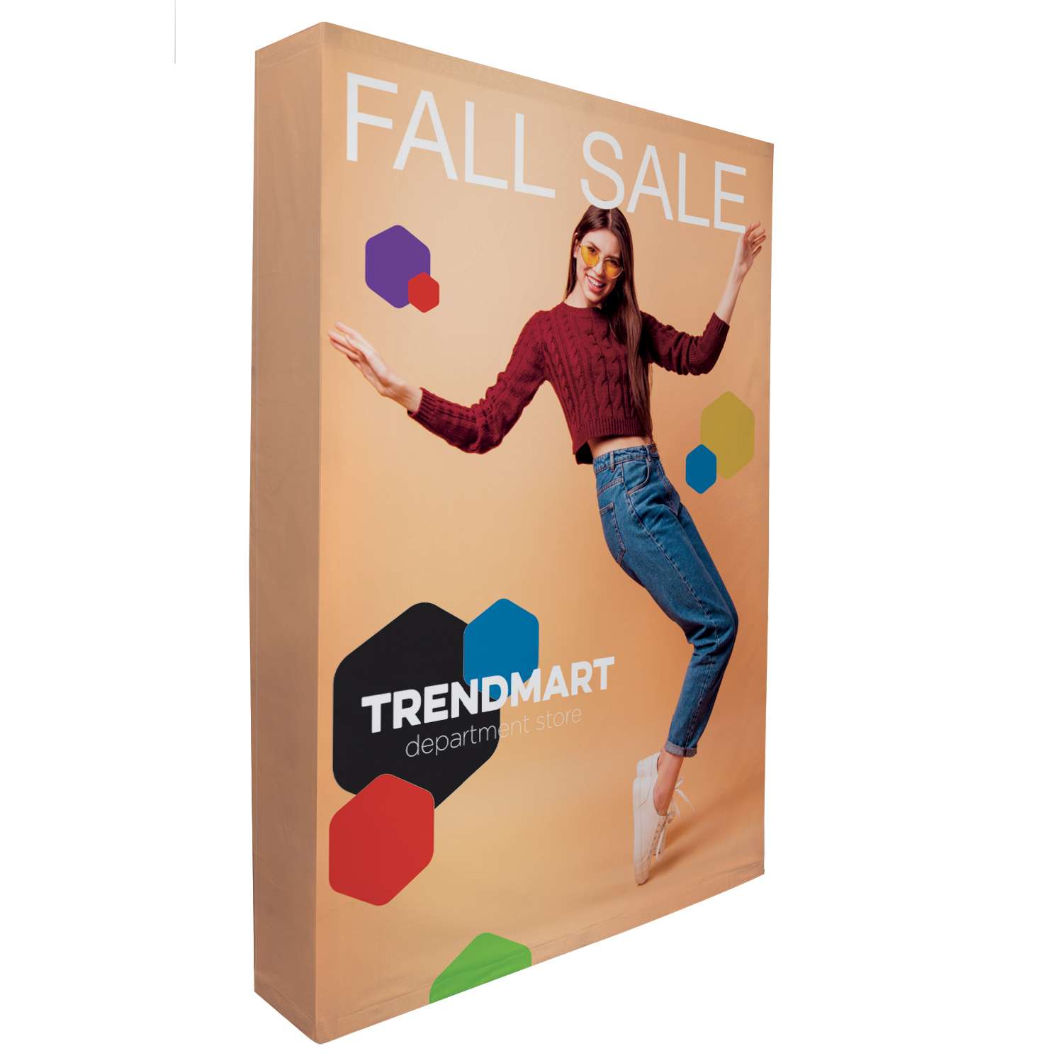 5' Straight Splash Floor Display 4-Sided Kit (Polyester Knit)