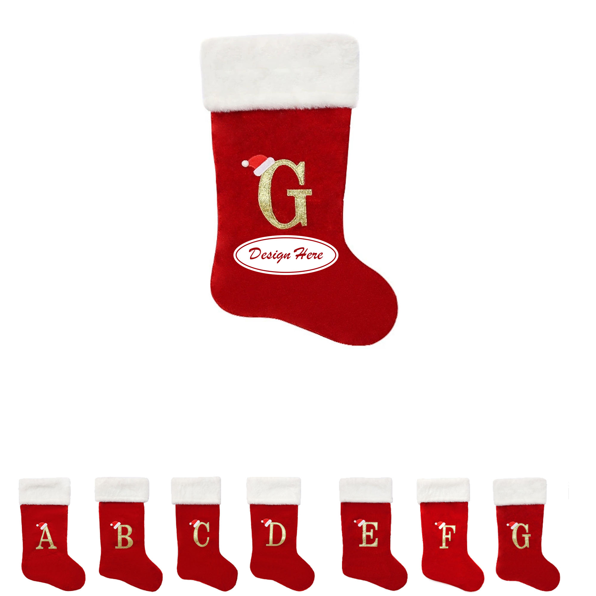 Elegant Soft Christmas Stockings with Custom Letter Design 5