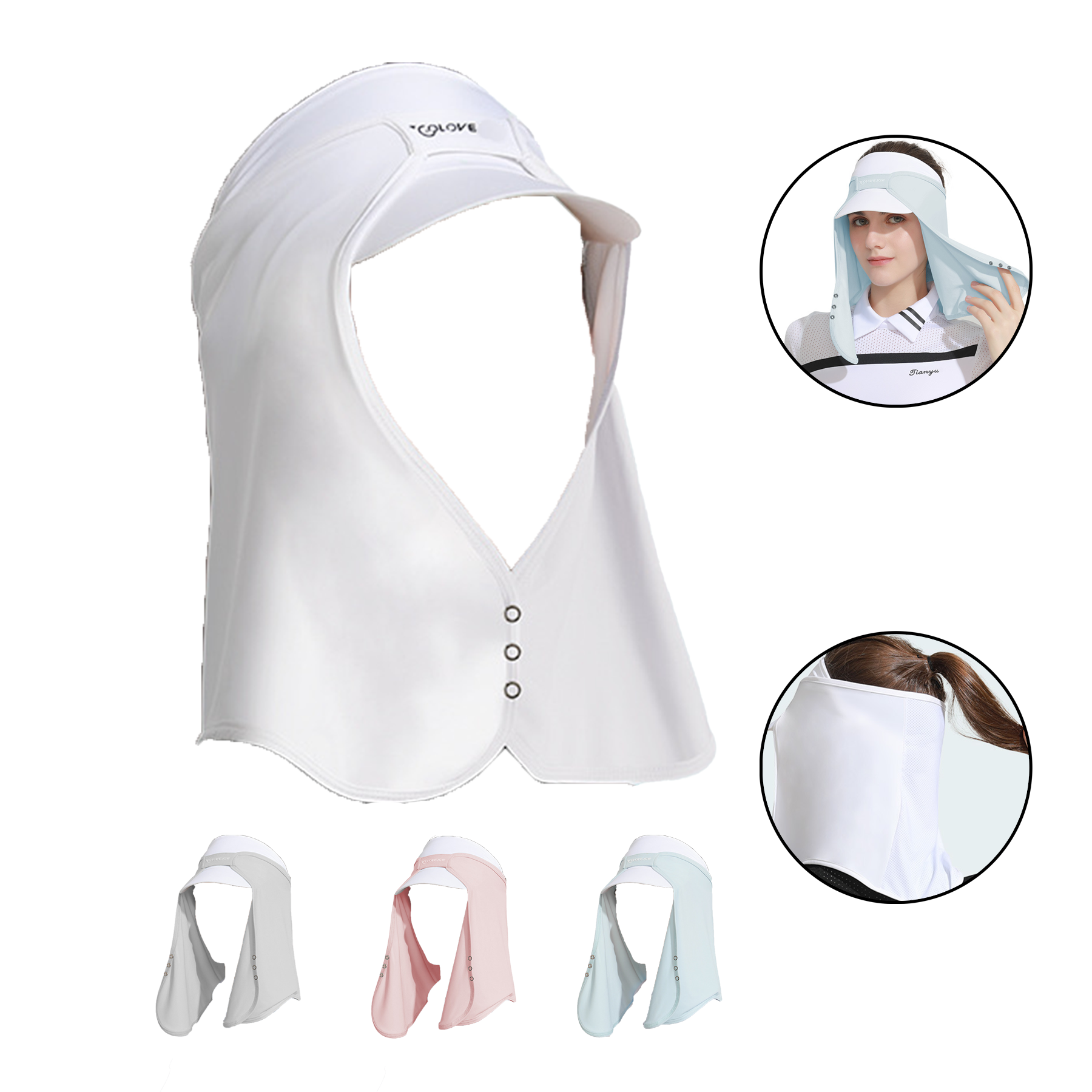 Sun Visor Hat With Neck Flap 2