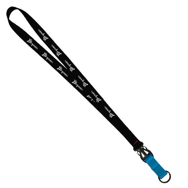 3/4" Multi color (Top and bottom) Nylon Lanyard with Plastic Slide Buckle R 472