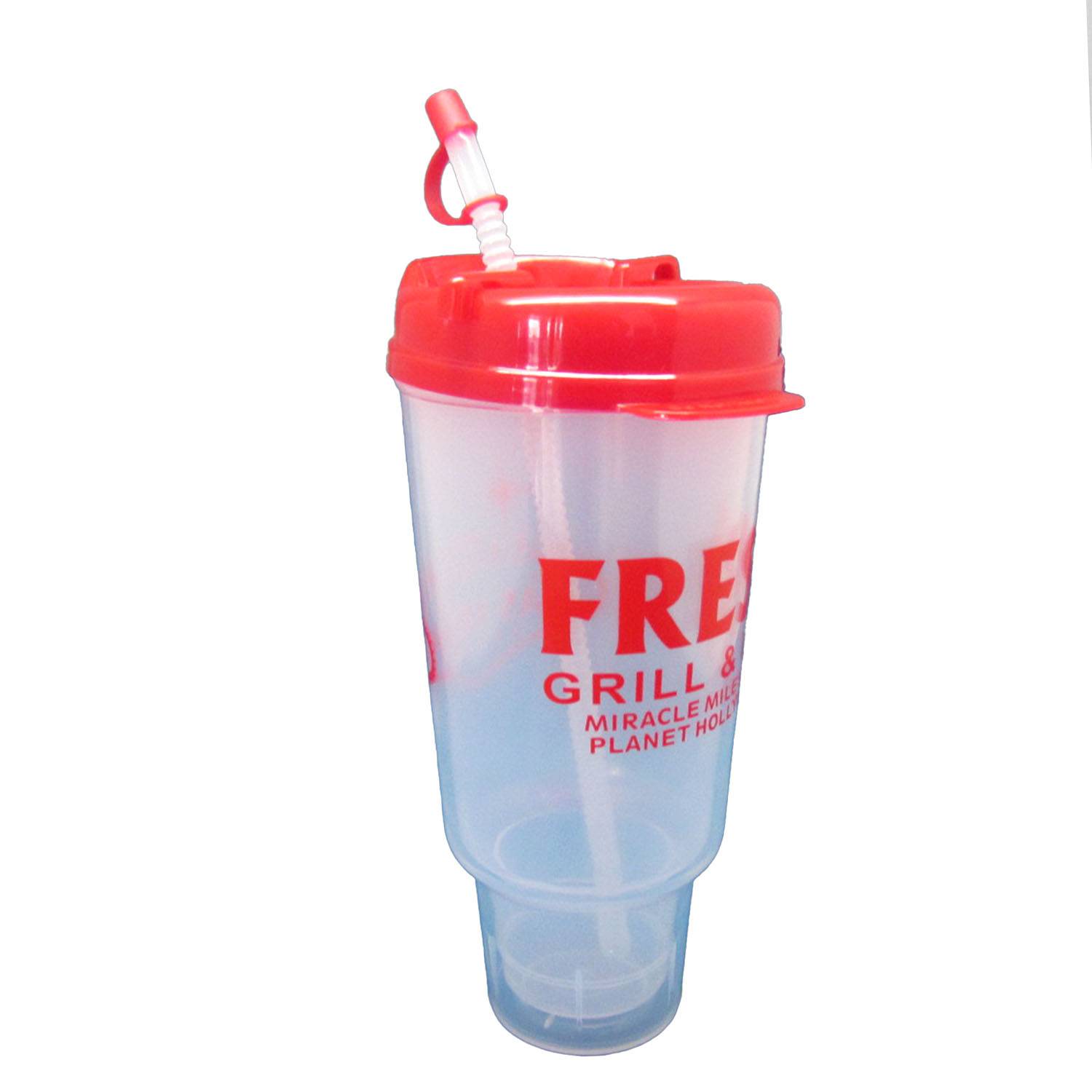 32oz double-layer plastic car cup with straw 4