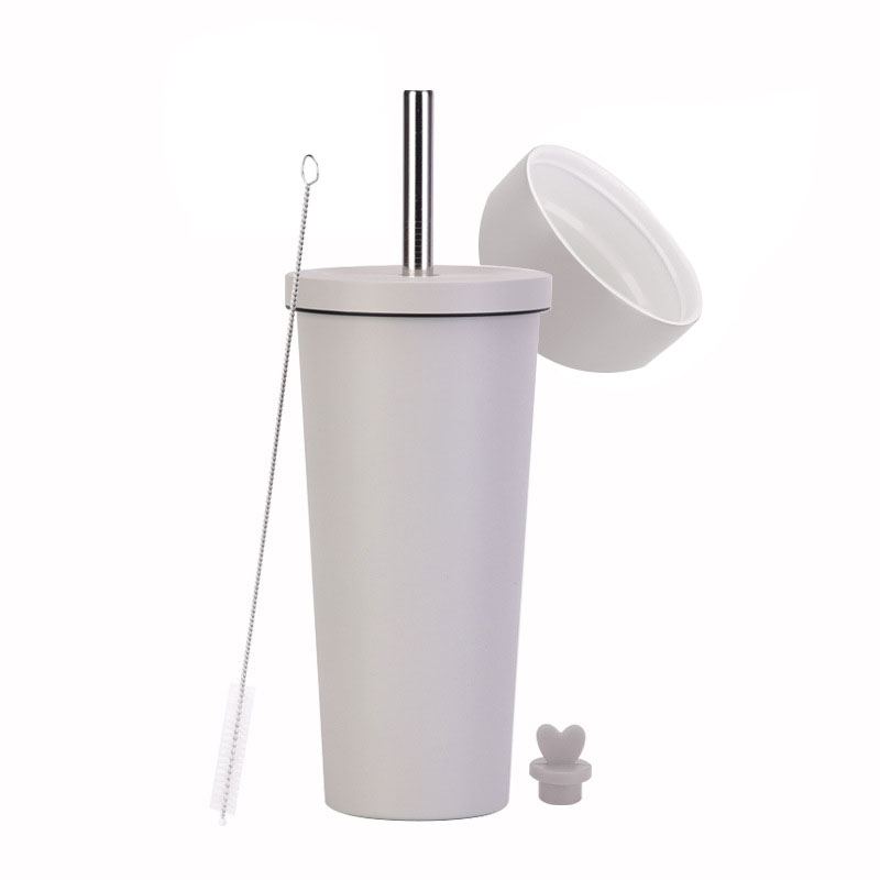 Double Wall Vacuum Straw Insulated Tumbler with Lid 5