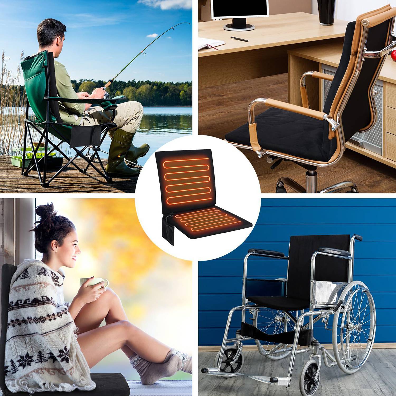 Rechargeable Waterproof Portable Heated Seat Cushion 7
